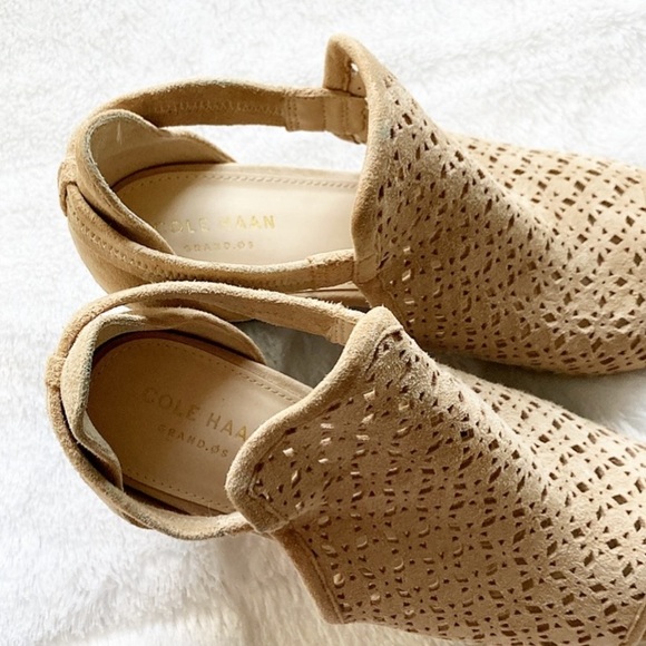 Tan Cole Haan Grand OS Edie Wedge Suede Bootie, size 8 - Picture 8 of 11